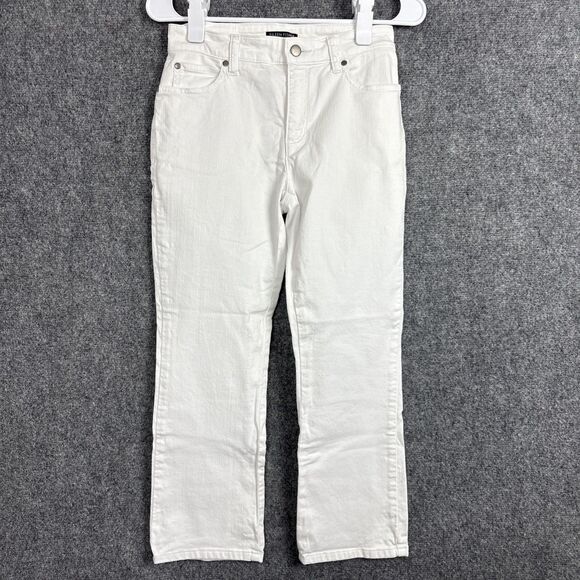 Eileen Fisher Jeans Womens Size 2P White Crop Capri Organic - Picture 1 of 10